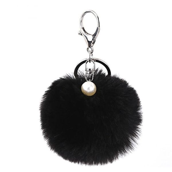

fashion fluffy artificial rabbit fur ball key chain pompons for women girl bag pendant jewelry key ring holder pr007 f jlliwf, Silver