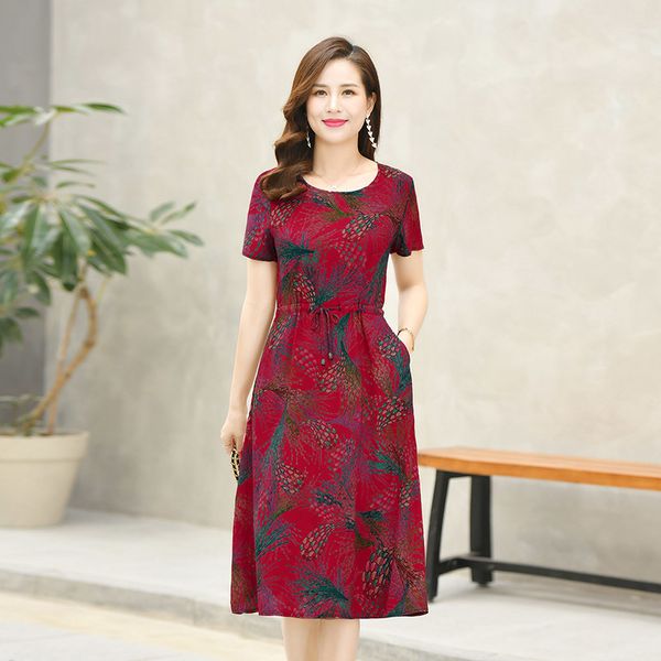 

2021 new summer women dress vintage floral beach dress sundress short sleeve o-neck plus size vestidos print female casual okts, Black;gray