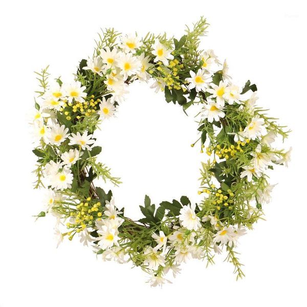 

white artificial little daisies wreath door decoration flower arrangement wreaths wedding hanging ring home decor1