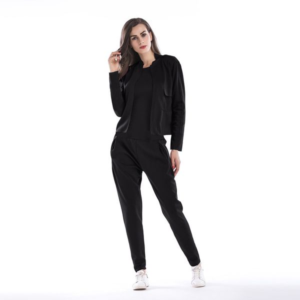 

promoo alargamento da do assoalho-comprimento luva completa com cordo e inverno 2020 nova moda mulher terno calas casaco, Blue