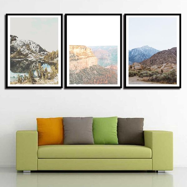 

nature mountain lake landscape poster prints dorm wall art canvas painting pictures modern for living room home decor unframed customize
