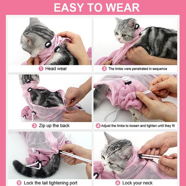 

mesh cat bathing bag cats grooming washing bag cat bath shower clean bag for nail trimming injecting anti scratch bite r sqctqz