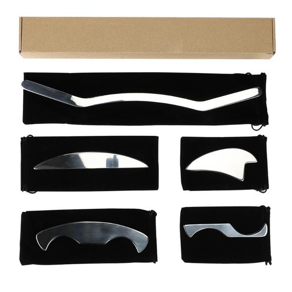 

electric massagers 5pcs/set stainless steel guasha therapy massage tools tissue fascia recovery muscle mssager scraping gua sha tool