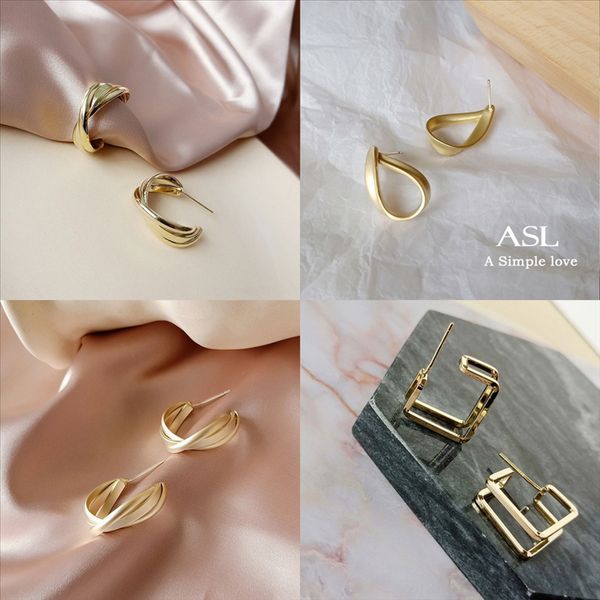 

bbw fashion diamond hoop stud earring aretes orecchini gift for crystal rhinestone stud earrings women party wedding lovers for engagement, Golden