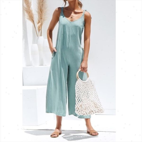 

2021 new women solid fresh overalls jumpsuits vogue candy color summer casual rompers trousers playsuits woman jumpsuit backless, Black;white