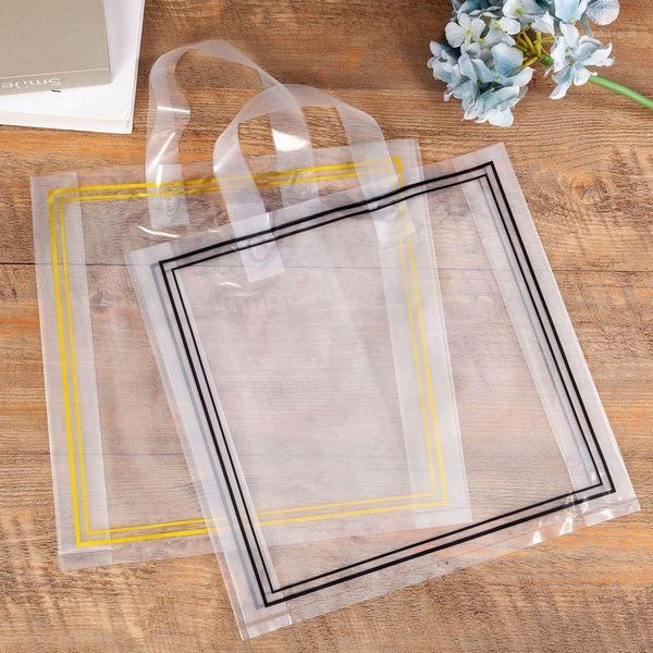 

gift wrap 50pcs thick large plastic bags shopping jewelry apparel bread cake packaging bag with handle1
