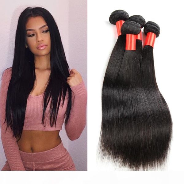 

grade 7a wholesale virgin peruvian malaysian brazilian hair extension qaulity straight human hair bundles goldleaf hair ing, Black