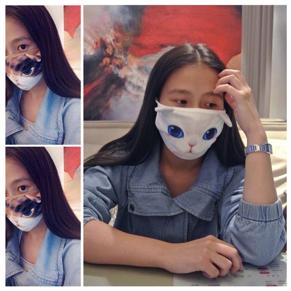 

cute 3d cartoon cotton dustproof cat mask personality washable for women men face mouth masks party diyoutlet3u0h