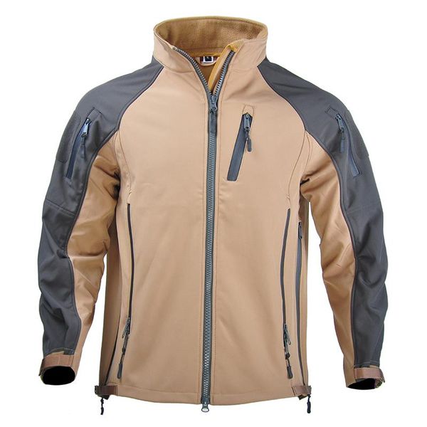 

hiking airsoft waterproof jacket thermal quick dry tactical soft skin men hooded climbing trekking windbreaker camouflage jacket bbycbs, Black;green