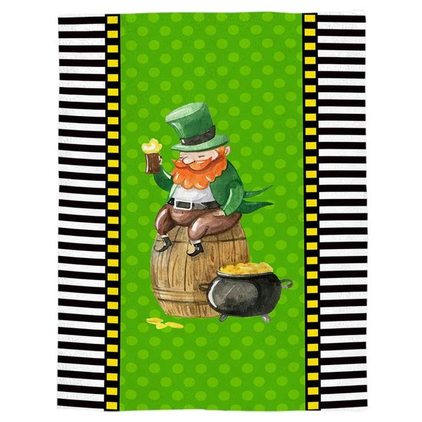 

elf green polka dot stripes gold coin throw blanket portable soft bedspread microfiber flannel blankets for beds