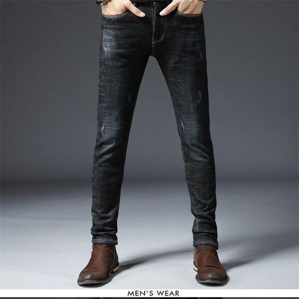 

jeans pants for men casual denim pants distressed ripped biker pants streetwear mens jeans new fashion denim 2 colors, Blue
