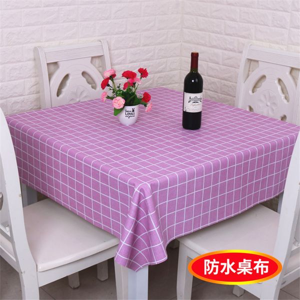 

square tablecloth waterproof, anti scalding, oil proof and non washing table cloth household net red ins wind pvc cotton linen small fresh