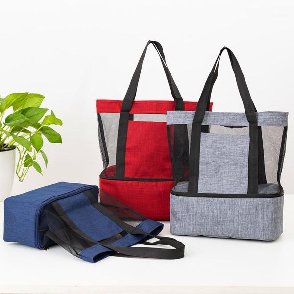 Duffel Bags Family Travel Picnic Storage Mesh Bag Sage Servation Peach Multi -функциональный портативный багаж XA546F1