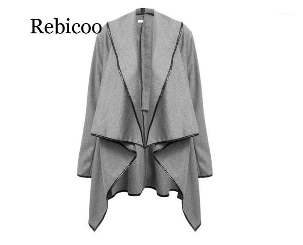 

2019 women's autumn and winter windbreaker jacket casual long-sleeved long windbreaker jacket long paragraph slim temperament wo1, Tan;black