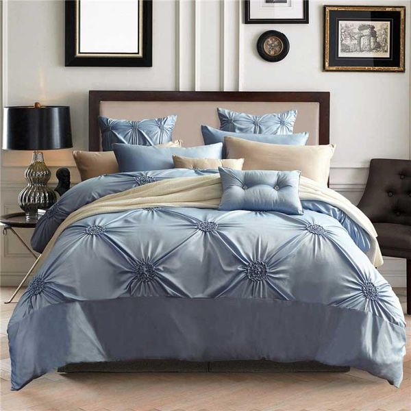 

bedding sets european style wedding satin four piece cotton flat sheet pillowcase simple american cover duvet