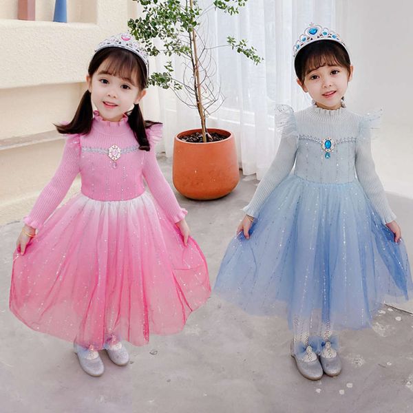 

girls' wool 2020 new children's plush aisha sweater drs, Red;yellow