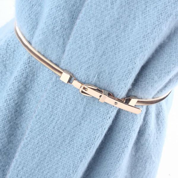 

vintage metal lock buckle belt for dresses women ladies elastic waist chain belts female gold thin belts fashion waistband, Black;brown