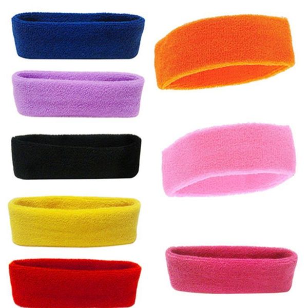 

1pc women/men towel fabric sweatband yoga headband sport gym running stretch hair head band cycling wide head prevent sw jlljoz