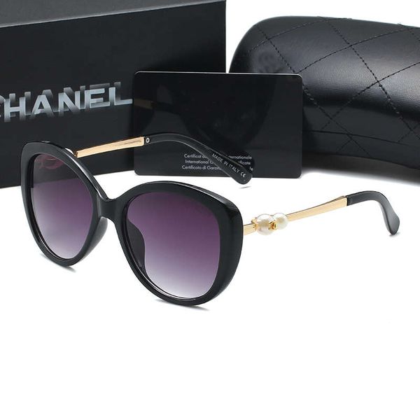 

fashion pearl frame net red ins star anti uv women sunglasses, Black