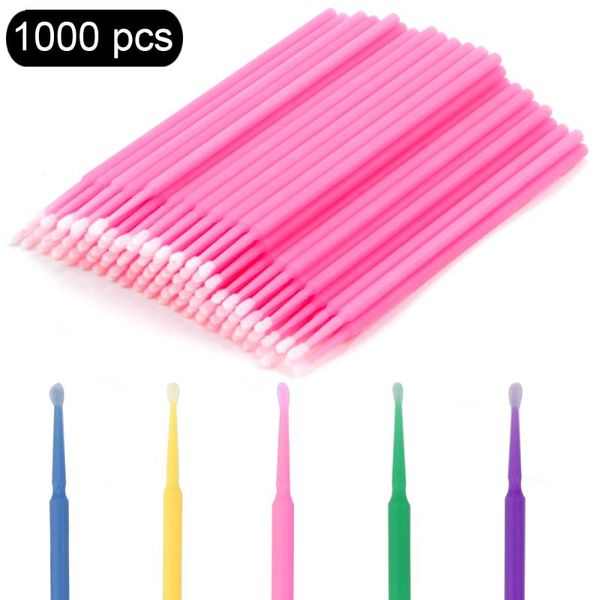 

false eyelashes 100/500/1000pcs eyelash brushes cotton swab micro individual microbrush removing cleaning lash extensions accessories