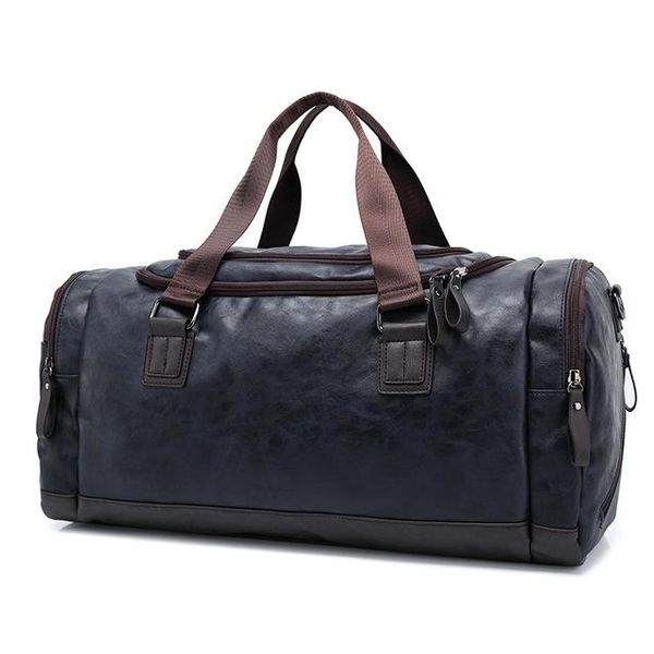 

new casual pu leather travel duffel bag large capacity travel bags men messenger handbags