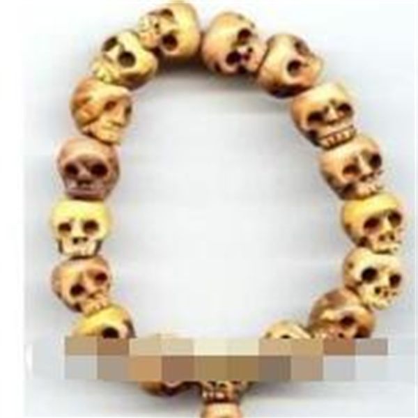

beads skull carved shipping prayer tibetan bone bracelet, Black