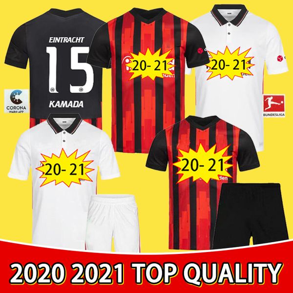 

2020 eintracht frankfurt + kids kit quality soccer jersey 20 21 frankfurt home away de guzman away silvaquality football uniform, Black;yellow