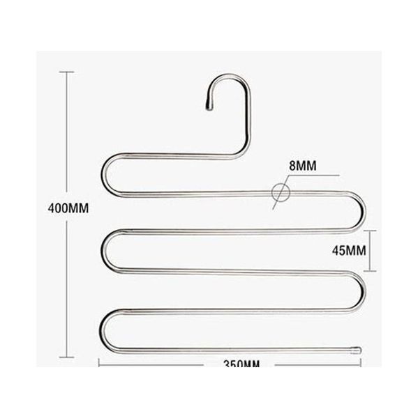 

fashion multifunction stainless steel hanger 5 layers s shape magic pant hanger scarf hangers durable towel cloth bbygbq lg2010