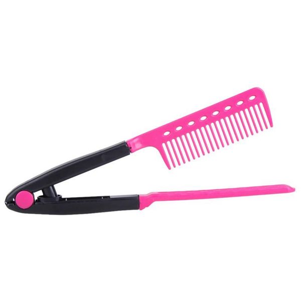 

v type hair combs professional hair straightener comb diy salon haircut hairdressing styling tool salon anti-static com wmterr, Silver