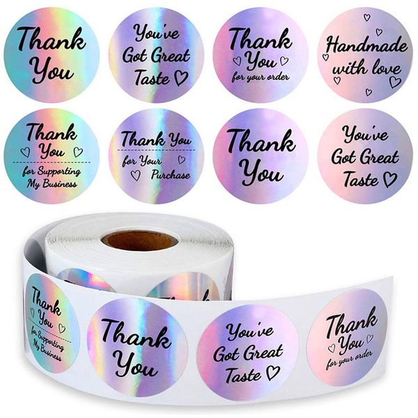 

500pcs 1.5inch thank you stickers label wedding tag glass bottle envelope business box gift invitation card decor