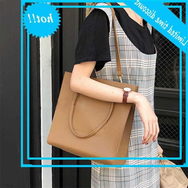 

fashion korean style tasks for 2021 pu leather shoulder bags casual high capacity women handbags shopper