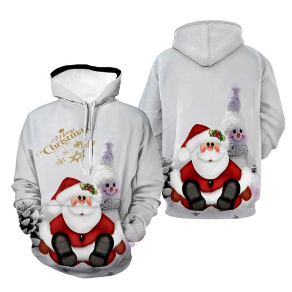 

2021 new ugly 3d funny christmas sweater hoodie of men's autumn women winter clothes plus size 5moo, White;black