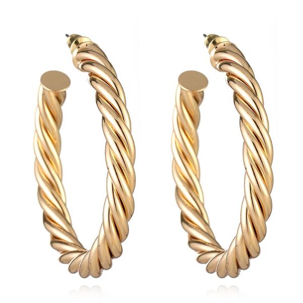

hoop & huggie fashion twist earring, Golden;silver