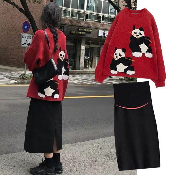 

net red autumn clothes foreign style suits fashionable pregnant women's sweaters, White