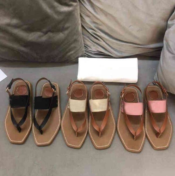 

branded sandal fashion women summer woody mules fflat slipper deisgner lady lettering fabric outdoor leather sole slide flip-flop, Black