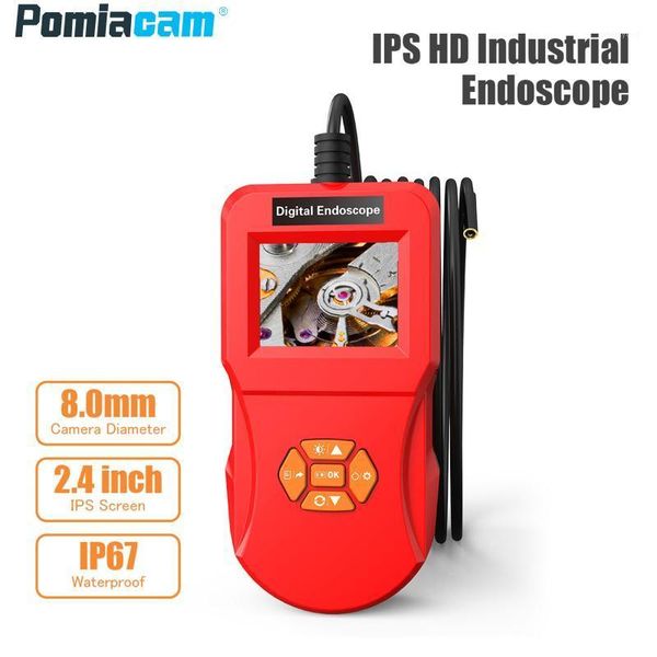 

cameras 2.4inch handhold screen industrial handheld borescope 8mm inspection snake camera with usb charge battery im1271