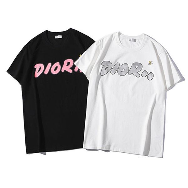 

spring and summer high-quality new cotton printed t-shirt short sleeve men round neck size polot shirt m--xl-xxl-xxxl shirt black and white, White;black