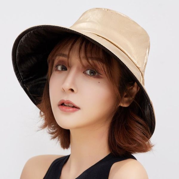 

cokk bucket hat women silver gold color summer hats for women fisherman hat female hip hop uv protection sun hat female swy sqczfa, Blue;gray
