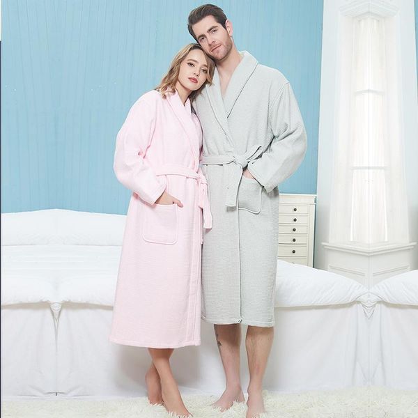 

cotton men robe 100% cotton solid color bathrobes high couple thick warm sleepwear plus size home dress clothes thermal cloths1, Black;brown