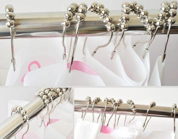 

ball 5 room steel bathroom hook with rings living plated calabash curtain window shower stainless chrome antirust accessories sqcuq pp2006