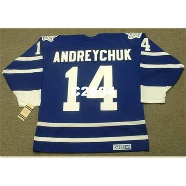 

mens #14 dave andreychuk toronto maple leafs 1993 ccm vintage retro hockey jersey or custom any name or number retro jersey, Black