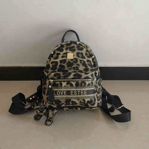 

2022 factory wholesale new women's fashion classic leopard print personalized large capacity backpack popular trend women's bag sc