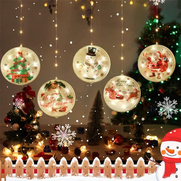 

5pcs ornament christmas round decorative string curtain light room decoration led star lightsoutletxssb