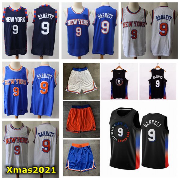 

2021 mens 9 rj barrett swingman jersey authentic stitched new city york edition 9 rj barrett basketball jersey shorts with logo tags, Black;red