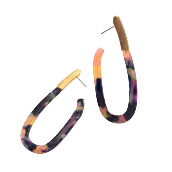 

unique european design geometric acrylic hoop earrings 2021 new fashion women acid acrylic earring, Golden;silver