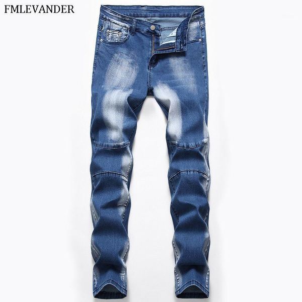 

plus size 42 men's casual jeans male slim stretch denim skinny jeans man1, Blue