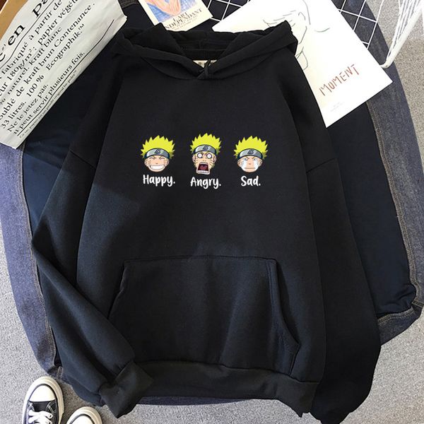 

kakashi anime hoodie harajuku graphic hoodies streetwears spring autumn hoody fashion loose cartoon hooded pullovers sweat c0127, Black