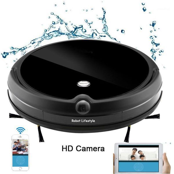 

wet and dry robot vacuum cleaner with camera monitor,map navigation,smart memory,video call,350ml water tank1