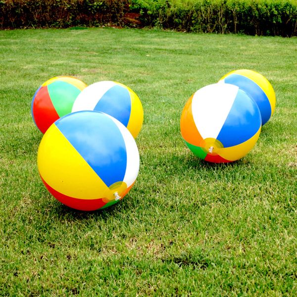 

23/30/36cm inflatable beach ball pvc water balloons rainbow-color balls summer outdoor beach swimming toys new arrival q1217