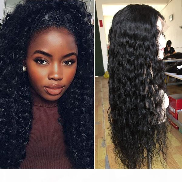 

unprocessed brazilian hair lace front wigs for black women african american wigs curly human hair wigs, Black;brown